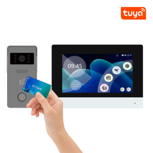 Video Intercom For Home With 7" IPS LCD 2 Wire Connection RFID Unlock 2MP IR Night Vision 1080P Tuya Smart Support D2