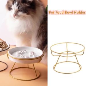 1PCS Cute Cat Bowls Metal Raised Stand Pet Bowl Stand Iron Feeding Elevated Feeder Kitten Puppy Dish Dog Supplies Accessories