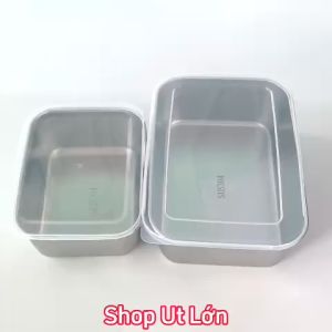 Khay đựng thực phẩm inox 304 có nắp đậy hộp đựng thực phẩm bằng inox để tủ lạnh