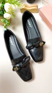IVORY Sepatu Flat Wanita Loafers DT331-LF33 hitam