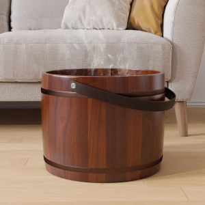 Portable Cedar Wood Real Wood Insulated Foot Bath Bucket Wooden Bucket Home Use Foot Soaking Basin Foot Wash Basin Foot Bath Bucket