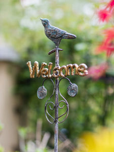 Outdoor Garden Decorative Iron Art Welcome Sign American Rural Vintage Landscape Planting Creative Animal Shaped Metal Craft