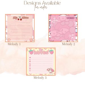 Personalized Memo Pad - Melody theme - 50s - 3.5in x 3.5in