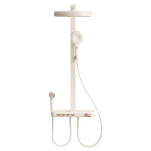 TAOGU | Thermostatic Cream Colored Top Spray Shower Head With Pressure Boost And Filter
