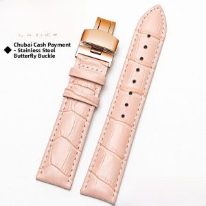 GANG JUE | Genuine Leather Watch Band Mens Womens Butterfly Buckle Watch Chain Replacement For Longines Tissot Meiyu Casio DW Accessories