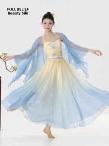 FULLBELIEF | Trang Phục Múa Truyền Thống Trung Quốc Áo Mở Trước Tay Ngắn Xòe Có Đính Hạt