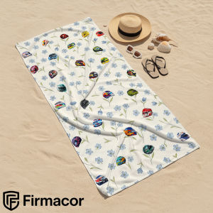 Beast Kingdom | Racing Helmet Floral Cartoon Anime Beach Towel Microfiber Quick Dry Super Absorbent Soft Bath Towel for Kids Adults Travel