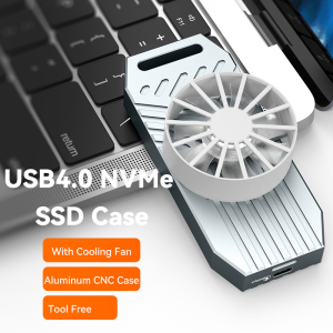MAIWO NVMe Enclosure 40Gbps With Fan M2 SSD Case External  USB4.0 SSDEnclosure NVMe Casing  For PCIe4.0 NVMe 2280 Comaptible Thunderbolt4/USB3.2/3.1/3.0  Aluminum Case CNC