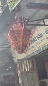 Đèn treo Đèn  gỗ đèn treo họa tiết sắc nét gỗ hương 2 kích thước 45x45 và 55x55