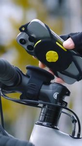 Bike Tie Connect Kit 2 - Magnetic Bone | Magnetic Bike Phone Holder V2 Black Shockproof Silicone Material Anti-Slip Sturdy