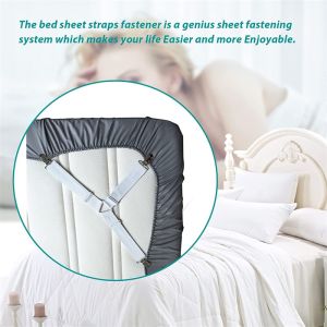 Bed Sheet Clips Sheet Band Straps Suspenders Adjustable Fitted Bed Sheet Corner Holder Strap Fasteners