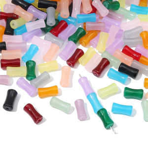 20pcs Crystal Glass Bamboo Joint Beads Loose Spacer Bead for Bracelet Necklace Phone Strap DIY Jewelry Making Accessories