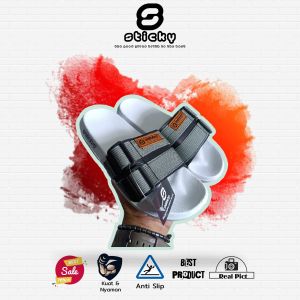 Sandal Selop Pria Wanita Slip On Pria Wanita Distro Premium DENZI ABU