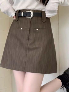 High-End Trendy Fashionable Slimming Autumn Leather Pencil Skirt