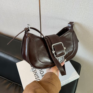 กระเป๋าสะพายข้างทรงขนมปังฝรั่งเศสแบบสะพายข้างสุดเก๋ สไตล์ย้อนยุค กระเป๋าสะพายข้างสุดเก๋สำหรับผู้หญิง กระเป๋าสะพายข้างแบบลำลอง ทรงสี่เหลี่ยม