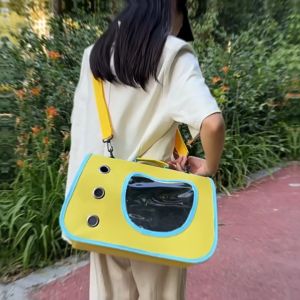 Pet Backpack for Walks: Crossbody Bag for Dogs and Cats - Breathable Shoulder Bag