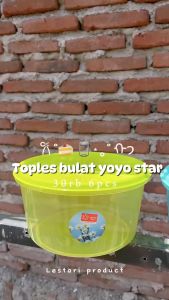 [6pcs] Toples Plastik Bulat 3 Liter YoyoStar Warna Sealware Wadah Tempat Penyimpanan Makanan Kerupuk