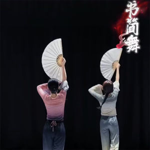 Pure White Double-Sided Silk Fan Dance Props Book Boy Chrysanthemum Dance Fairy Transformation Opera Performance Accessories
