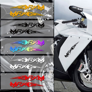 2PCS Fox Pull Sticker Fox Flame Motorcycle Body Header Waterproof Vinyl Decal