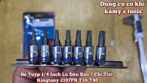 Bộ Tuýp 1/4 Inch Lú Đầu Sao Có Lỗ 7 Chi Tiết Kingtony 2107PR T10-T40