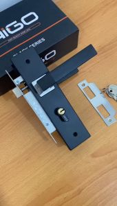 HANDLE PINTU RUMAH 20CM 1 SET KOTAK HITAM DOFF KOTAK LENGKUNG MINIMALIS