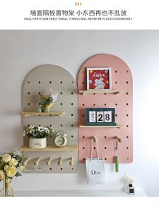 Solid Wood Wall Mounted Storage Rack Display Shelf Fan Shape Arch Shape Partition Board Nursery Show Case Organizing Holder
