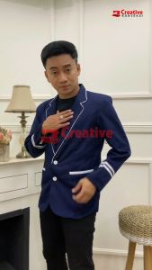 JAS OSIS Jas Sekolah navy lis putih  Jas Almamater Jas Pesantren Jas variasi lis Jas Nikah