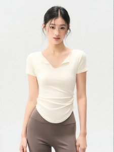 YUANQINVHAI | Energetic Style Pleated Waist Yoga Wear