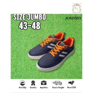 Jordsky - Sepatu Jumbo Pria Hitam Putih Big Size 43-48 Sepatu Olahraga Sepatu Running Pria
