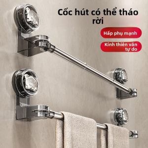 MONLEYTA | Giá treo khăn vệ sinh phòng tắm không cần đục lỗ giá đỡ khăn treo tường có thể điều chỉnh giá để đồ dùng vệ sinh cá nhân bằng nhựa