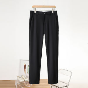 High-End Business Casual Pants for Men Silk Modal Blend Smooth Drapey Spring Summer Straight Leg Fashion Urban Style