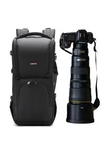 Lontu Waterproof Nylon Hiking Camera Bag Dual Shoulder Compatible with Nikon Z8 Mirrorless Long Zoom Photography Lens Case