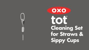 OXO ชุดแปรงทำความสะอาด แก้วน้ำเด็ก สีฟ้าน้ำทะเล l OXO Tot Cleaning Set for Straw & Sippy Cup Teal หัวแปรง 3 แบบ  (ฝา-ขอบฝา หลอด)