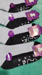 ถุงเท้านักเรียน ข้อเทา สีขาวเทากันลื่น ป้ายม่วง มีหลายขนาดให้เลือกได้/3-5/4.6/5-7/7-9/ฟรีไซส์/มีสินค้าพร้อมส่ง