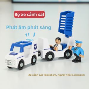 Đồ Chơi Tàu Hỏa Gỗ Có Ánh Sáng Và Âm Thanh Tương Thích Với Mipow Track