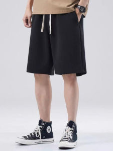 Quần Short Thể Thao Mùa Hè Mỏng Cạp Cao Rộng Rãi Quần Dài Năm Điểm Màu Đen Quần Thường Ngày Cho Học Sinh Quần Ống Rộng