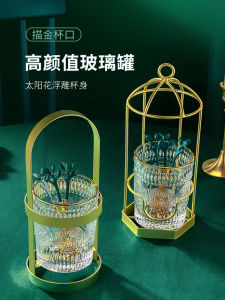 Luxury Stainless Steel 304 Fruit Fork Set with Storage Can Home Use Fruit Spear Lightweight Premium Dessert Cake Fork