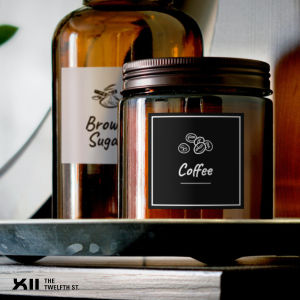 The Twelfth St. Pantry Labels | Transparent Frosted & Black Vinyl Sticker