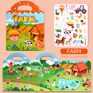 Reusable Sticker Book for Kids Vehicles Truck Multi-Theme Bubble Sticker Jelly Stickers Educational Learning Toys for Children