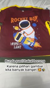 Baju Kaos Distro Harian Anak Laki Laki Karakter Luar Angkasa Cowok Keren Umur 1 - 10 Tahun - DTF2