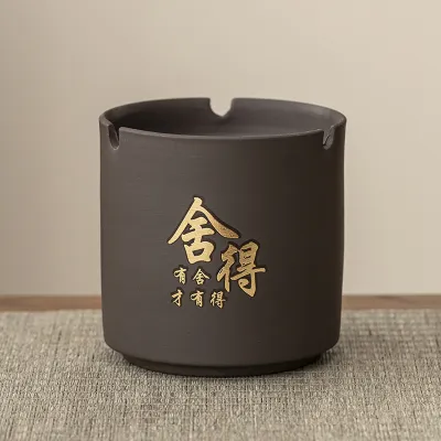 Creative Ceramic Ashtray With Lid To Prevent Ashes Flying