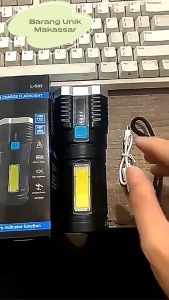 LS03 Senter LED 4 Mata 48W Plus 20W: Senter LED Chargeable Senter Cas LED