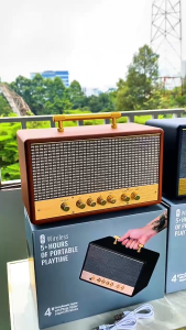 Loa Bluetooth Xách Tay M60 – 20W Có Quai Xách Hợp Kim Loa Bọc Da Bluetooth 5.3 âm thanh khỏe hay