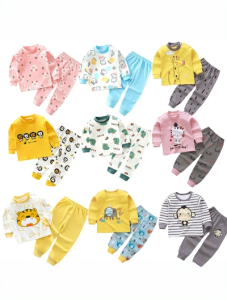 Bộ Đồ Ngủ Trẻ Em Bằng Cotton Nguyên Chất Bộ Đồ Lót Trẻ Em Mùa Thu Ấm Áp Quần Áo Mặc Nhà Cho Bé Trai Và Bé Gái