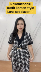 iniclo fashion Setelan One Set Wanita Dewasa || Luna set blazer wanita lengan pendek & Celana kulot panjang | Setelan wanita kekinian One Set Wanita Kekinian fashion wanita terbaru | One set wanita korean style