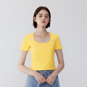 SEIFINI | Slim U-neck French Retro Versatile T-shirt