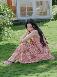 Hotwind | Cultural Youth Style No Sleeve Plaid A-Line Dress