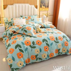 Lucking Printed Comforter Set 4 in 1 High Quality Bedding Set Bed Sheet Reversible Soft Warm Cotton Comforter King Size Queen Size Pillowcase Quilt Cover Blanket for All Season