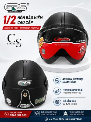 MŨ BẢO HIỂM NỬA ĐẦU CÓ KÍNH cho Nam/Nữ GRS A102k