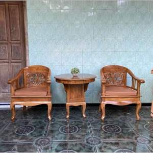 SET KURSI TERAS JATI UKIR MODEL BETAWI LENONG